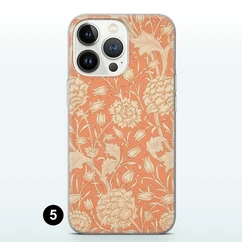 Photo 7: design 5, an orange floral pattern phone case