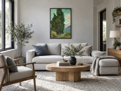 Photo 6: framed above a grey sofa by a bright window