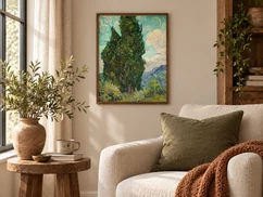 Photo 11: framed above an armchair with a rust throw