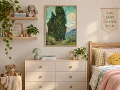 Photo 16: framed in a kids' room above a white dresser
