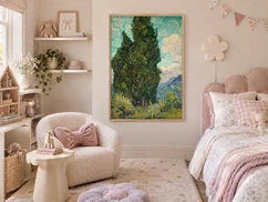 Photo 18: framed in a pink kids' bedroom